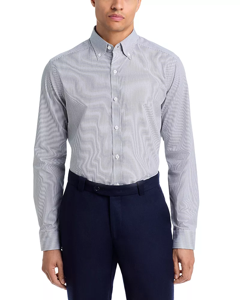The Men's Store at Bloomingdale's Pencil Stripe Cotton Classic Fit Button Down Shirt - Exclusive