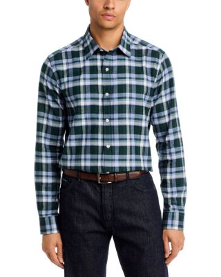 Elegant Cotton Point Collar Tartan Shirt - Exclusive
