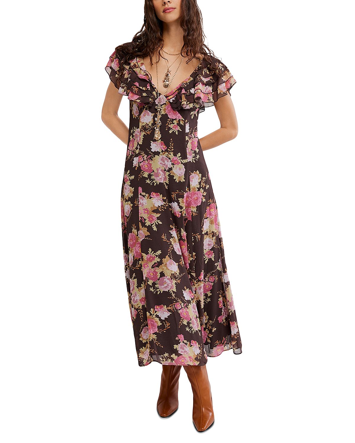 Free People Forsythia Printed Maxi Dress