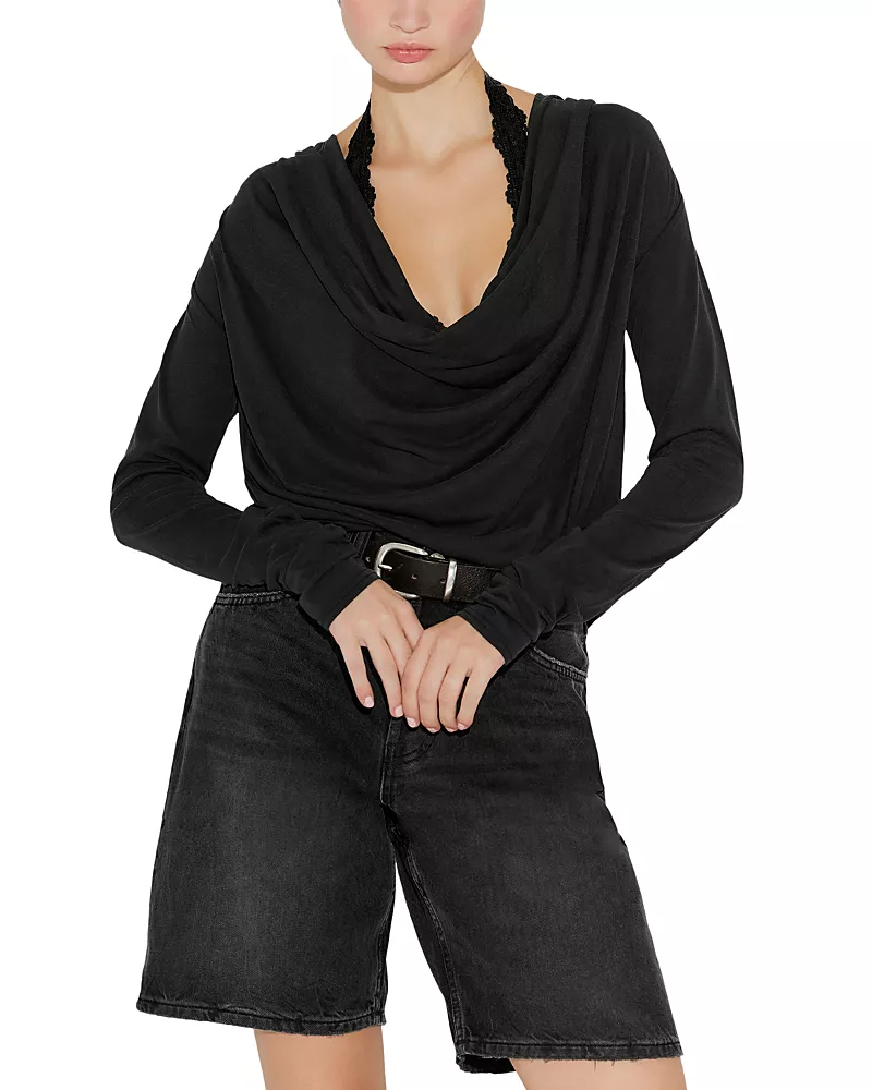 Free People Jane Long Sleeve Cowl Neck Top