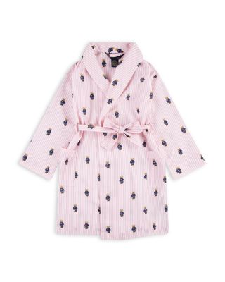 Girls' Polo Bear Print Shawl Collar Robe - Little Kid