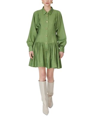 Jovonna London Button Down Drop Waist Mini Dress