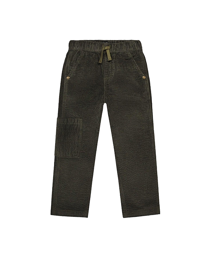 Deux par Deux Boys' Stretch Corduroy Cargo Pocket Drawstring Waist Pants - Baby