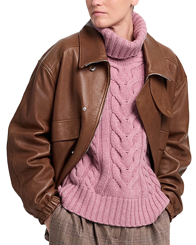 Twp Hunter Leather Zip Front Jacket
