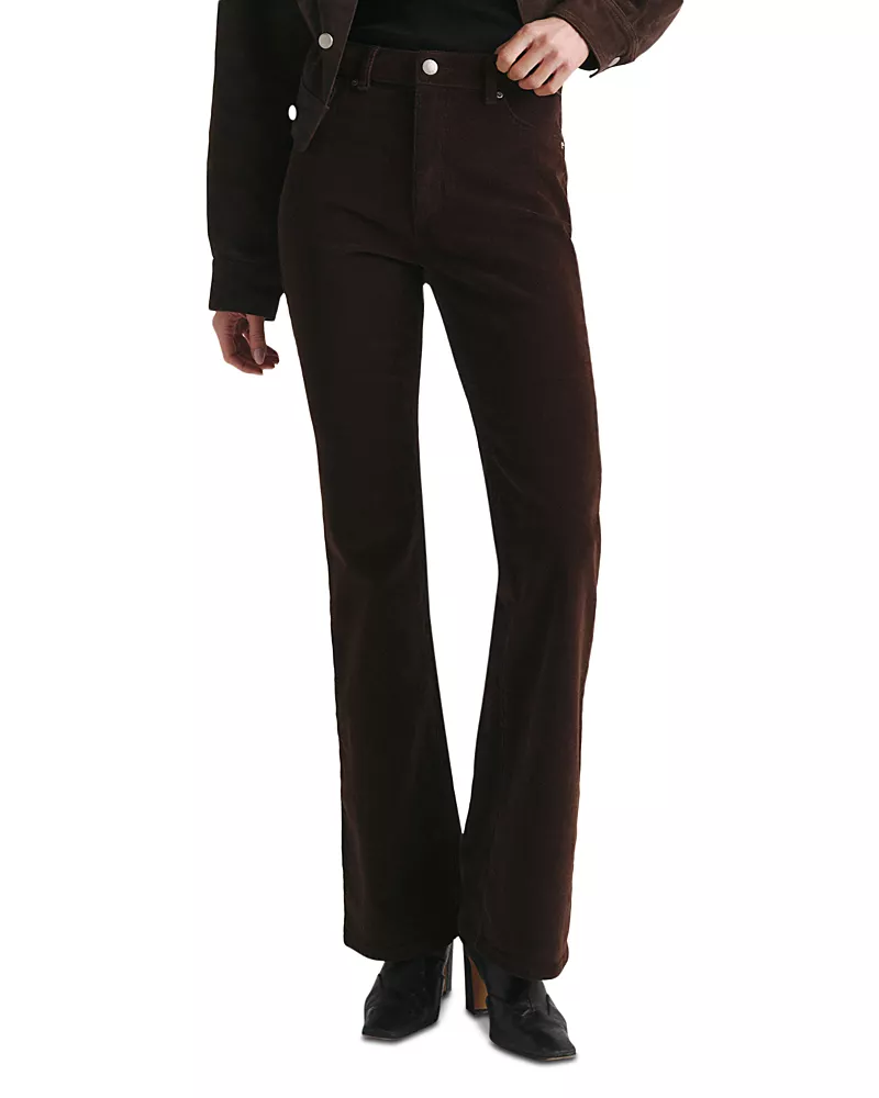 DL1961 Petite Bridget Instasculpt Corduroy High Rise Bootcut Jeans in Meteorite