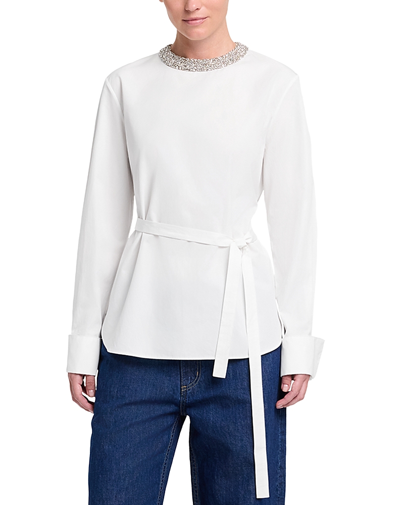 Twp The Day We Met Cotton Embellished Neck Top