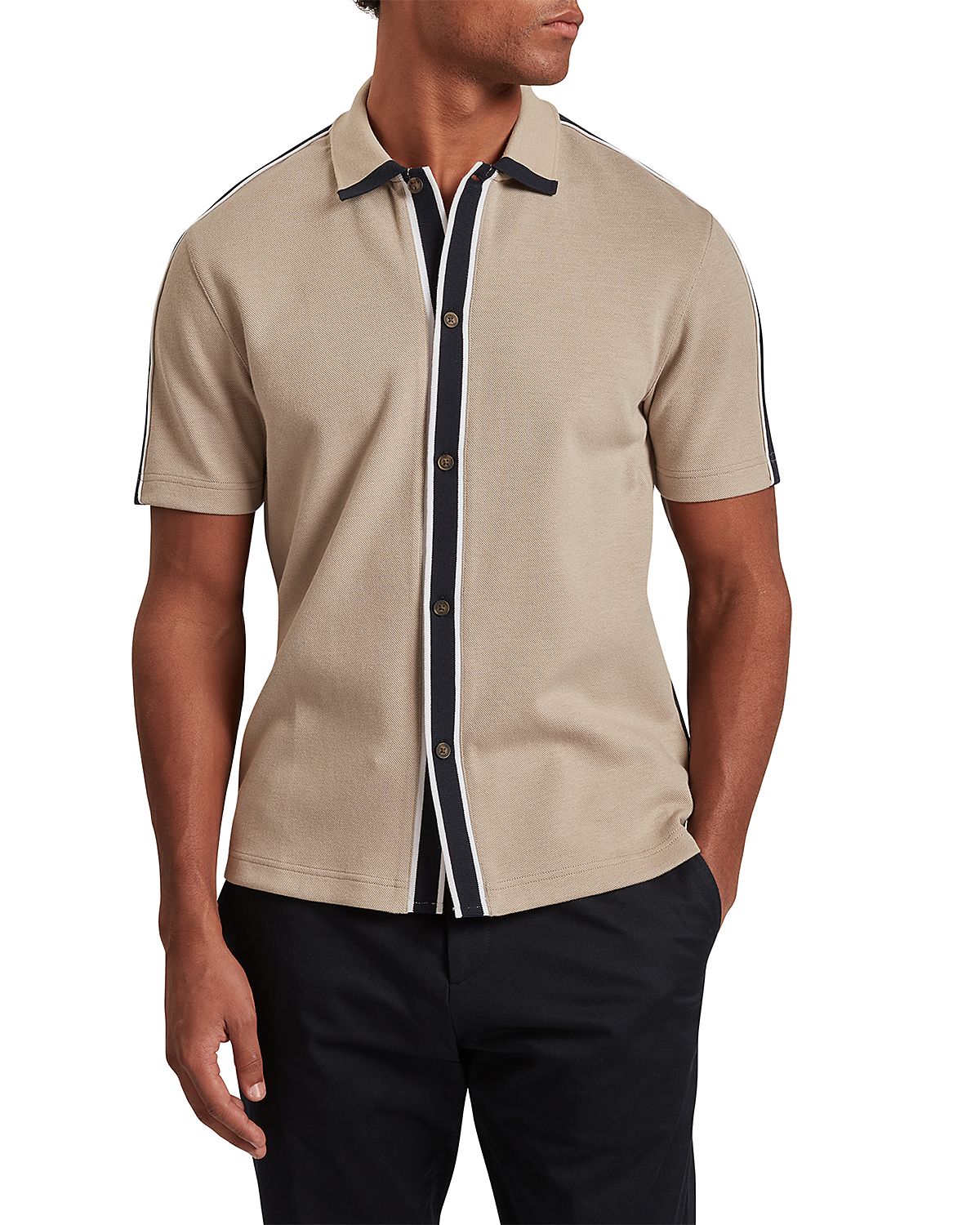 Ted Baker Tirvin Short Sleeve Two Tone Sweater Polo