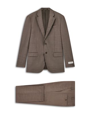 Regular Fit Hopsack Plaid Wool Suit