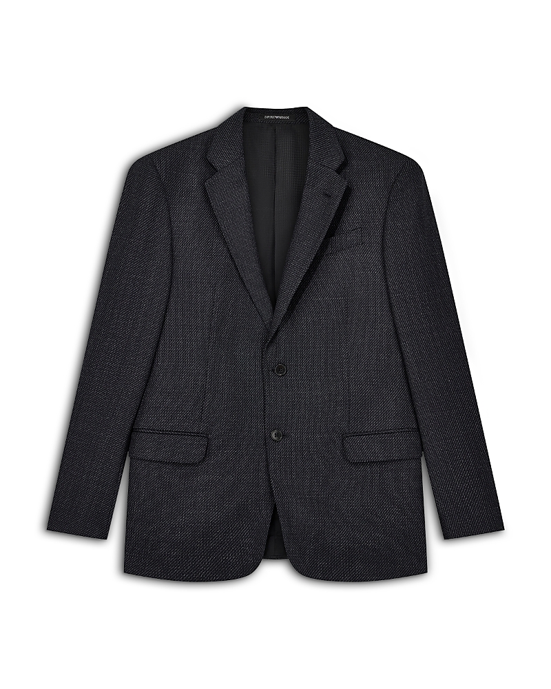 Emporio Armani Regular Fit Textured Wool Blend Blazer
