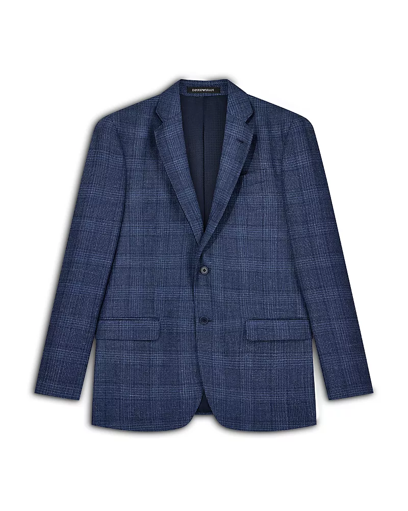 Emporio Armani Classic Fit Plaid Check Blazer