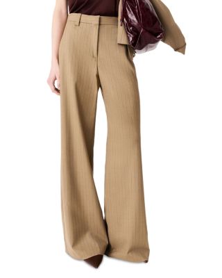 Pipania Pinstriped Flared Suit Trousers