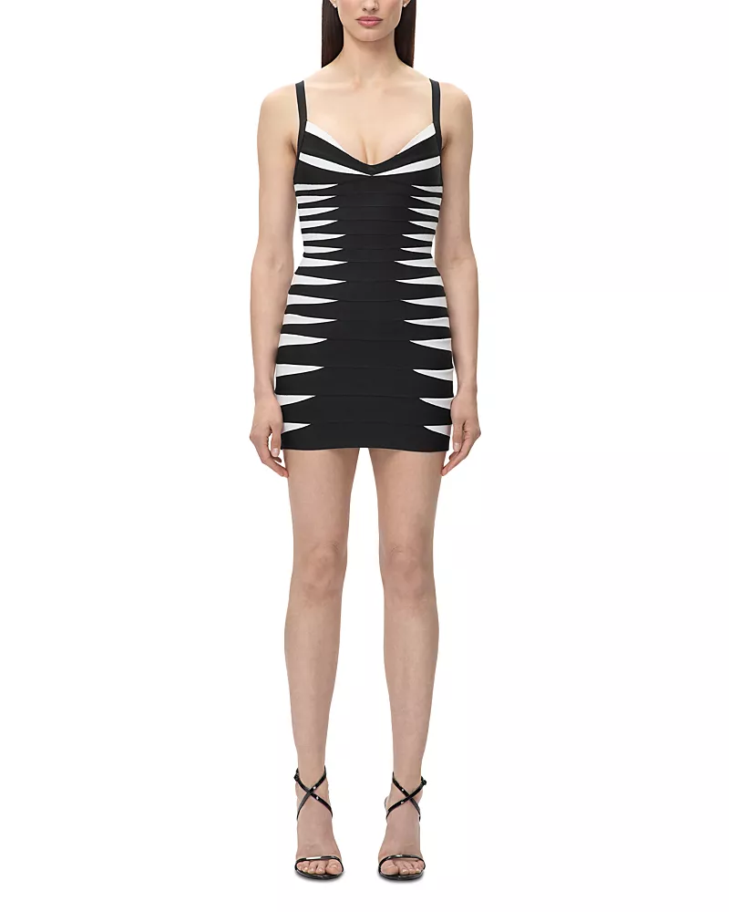Herve Leger The Tara Color Blocked Bandage Dress