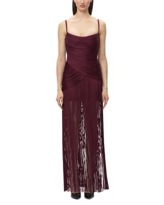 The Carly Draped Fringe Gown
