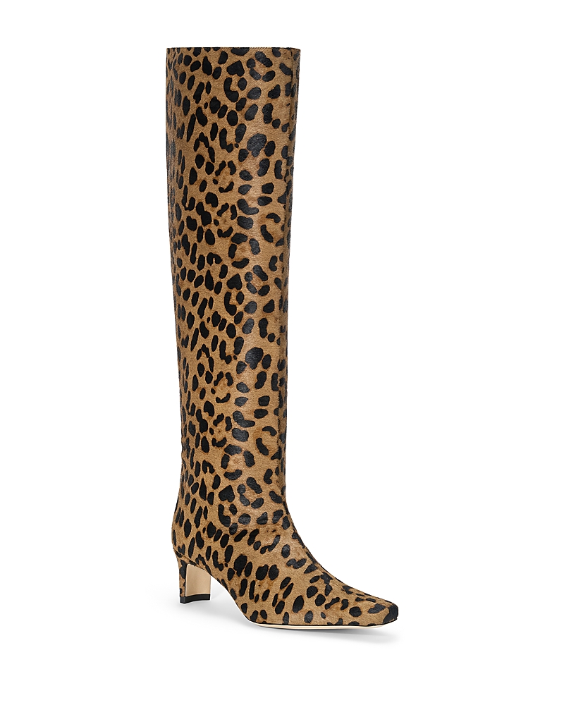 Staud Women's Wally Calf Hair Knee High Animal Print Boots