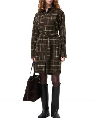  Check Cotton Shirt Dress