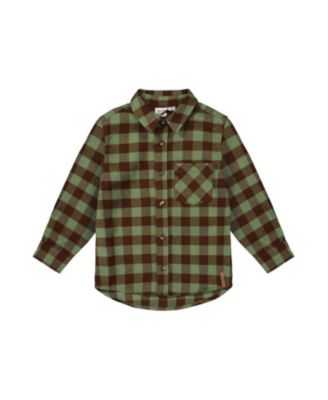 Boys' Brushed Plaid Button-Front Chest Pocket Flannel Shirt - Little Kid, Big Kid