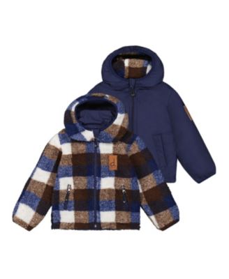 Boys' Reversible Fleece Hooded Mid-Season Jacket - Baby