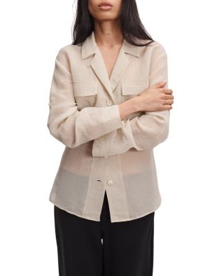 Sonny Stripe Notch Collar Blouse