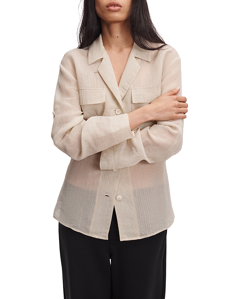 rag & bone Sonny Stripe Notch Collar Blouse