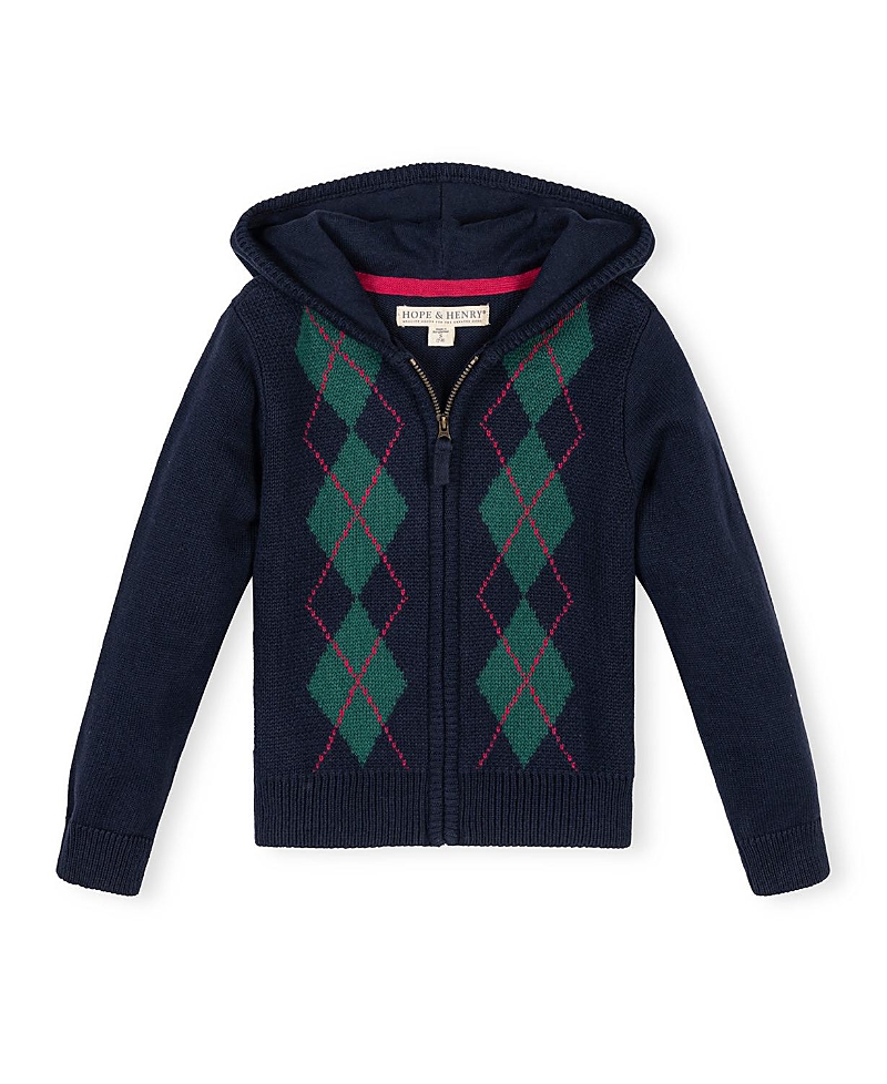Hope & Henry Girls' Organic Full Zip Hoodie Sweater - Little Kid, Big Kid