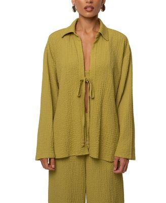  Unwind Tie-Front Blouse