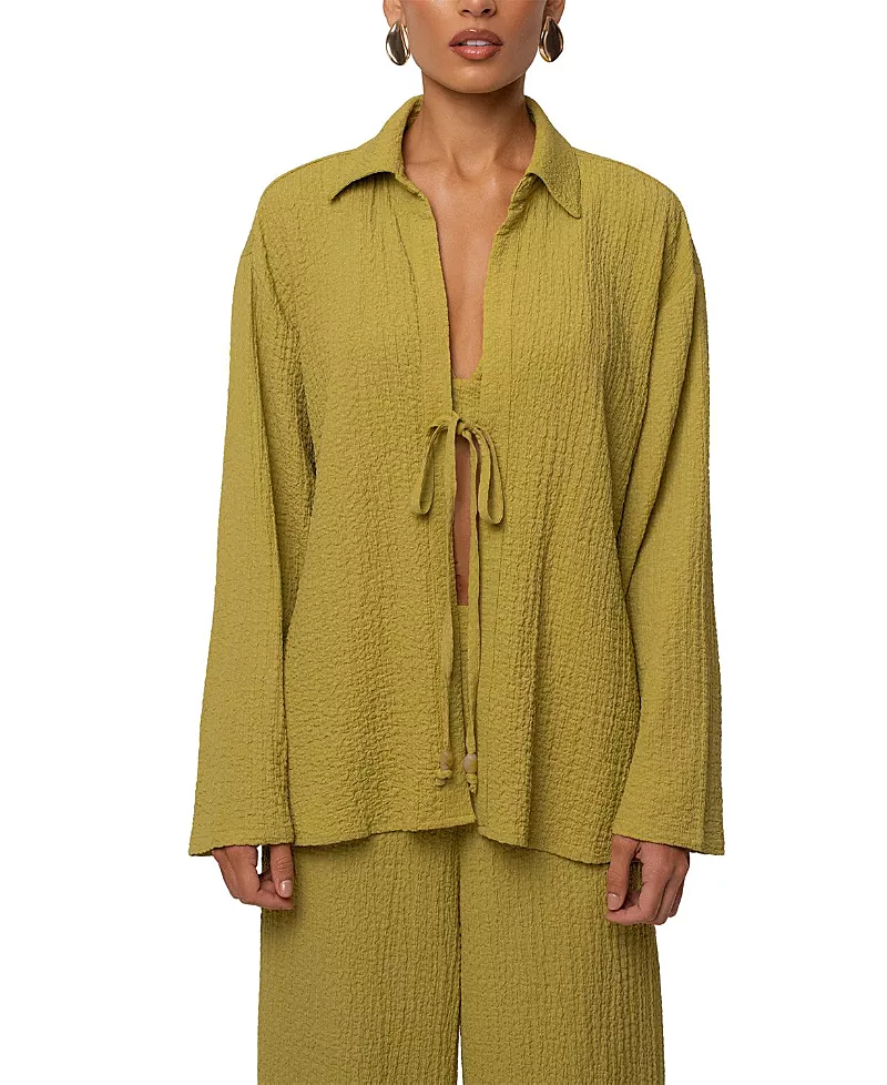 Jluxlabel Unwind Tie-Front Blouse