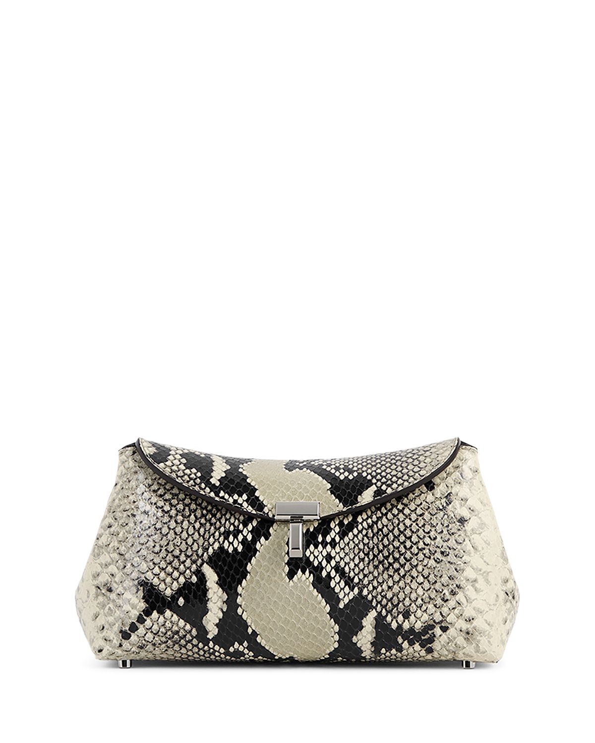 Toteme T-Lock Mini Python Embossed Leather Clutch