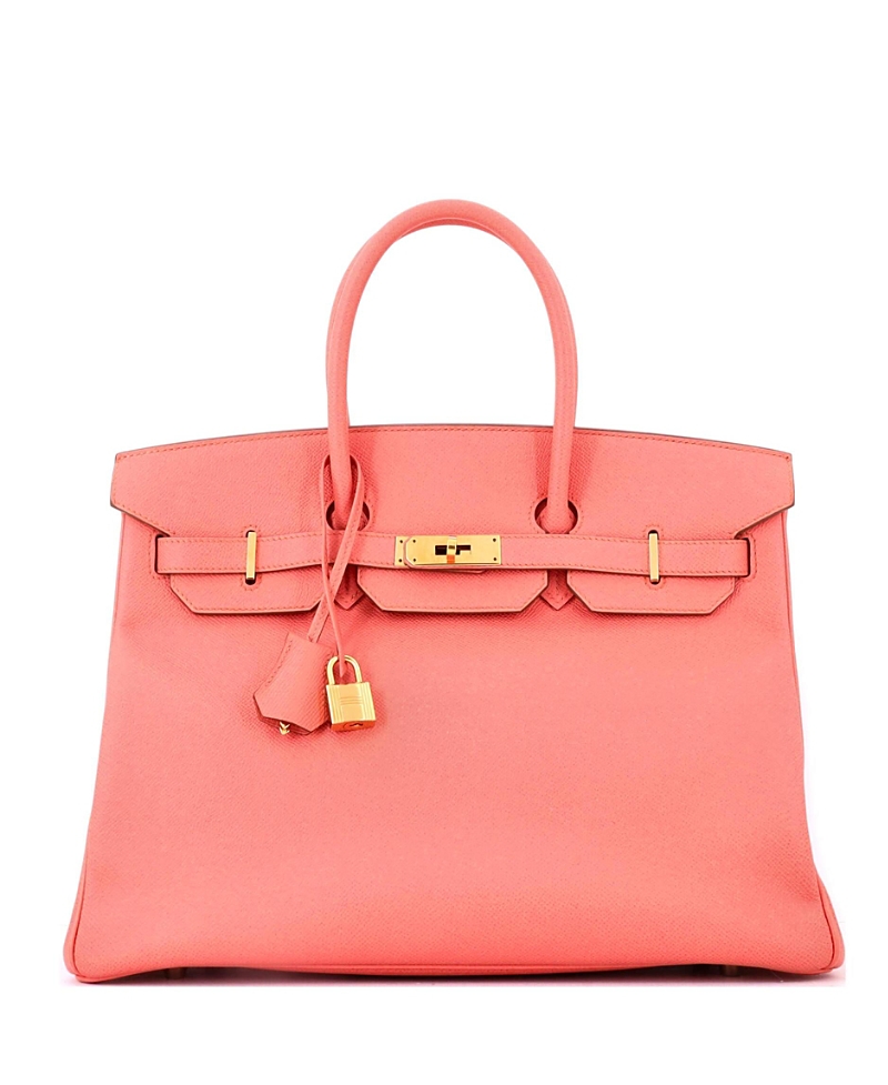 Pre-Owned HERMES Birkin 35 Handbag Pink Epsom with Gold Hardware