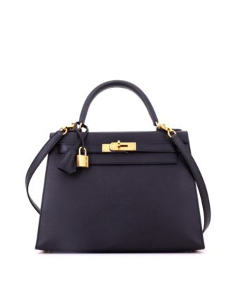 Kelly 28 Handbag Black Epsom with Gold Hardware