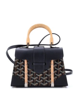  Mini Structured Saigon Top Handle Bag Coated Canvas with Leather