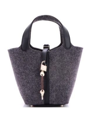 PM Picotin Lock Bag Felt with Leather