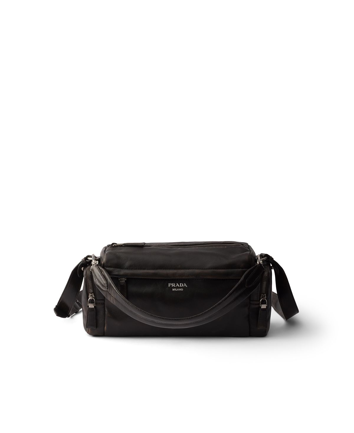 Prada Distressed Nappa Leather Shoulder Bag