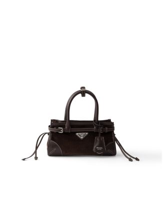  Bonnie Small Corduroy and Leather Handbag