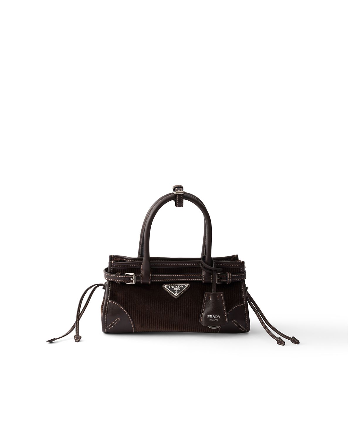 Prada Bonnie Small Corduroy and Leather Handbag