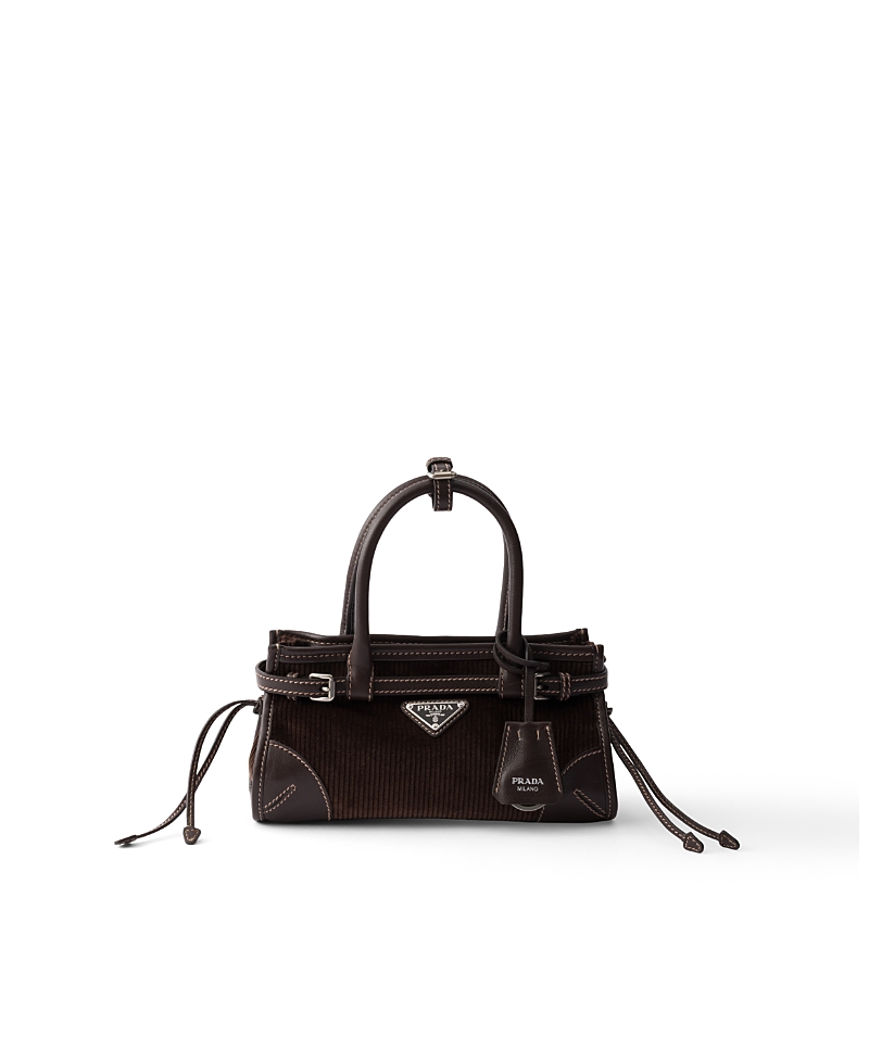 Prada Bonnie Small Corduroy and Leather Handbag