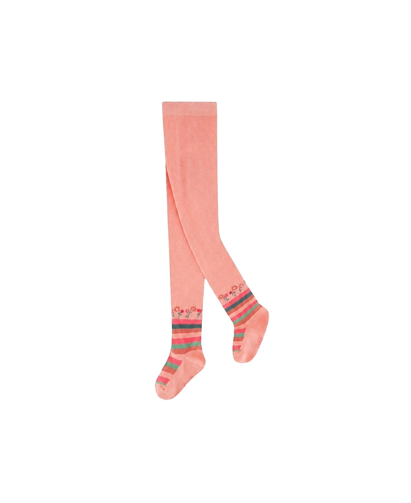 Deux par Deux Girls' Knitted Floral Stripe Ankle Tights - Baby, Little Kid, Big Kid