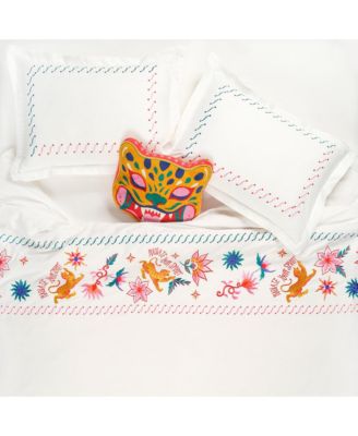 Kadmos 200 Tc Embroidered from Cotton Duvet Cover Full Set, Queen
