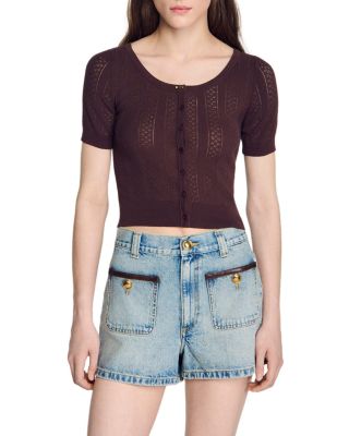 Anae Cropped Pointelle Top
