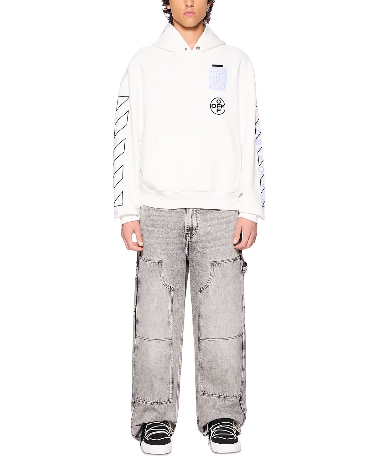 Off-White Cotton Active Logo Graphic Hoodie