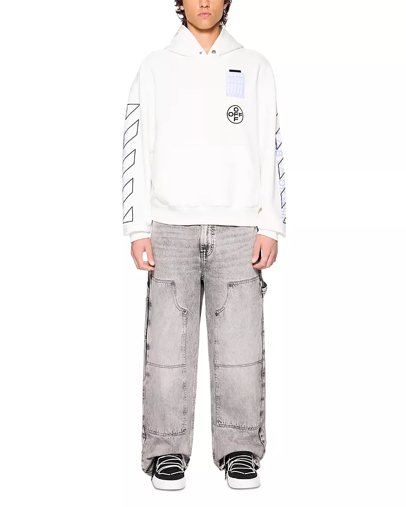 Off-White Cotton Active Logo Graphic Hoodie