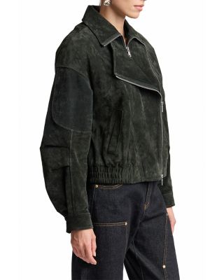 Suede Layered Bomber Jacket - thumbnail 4