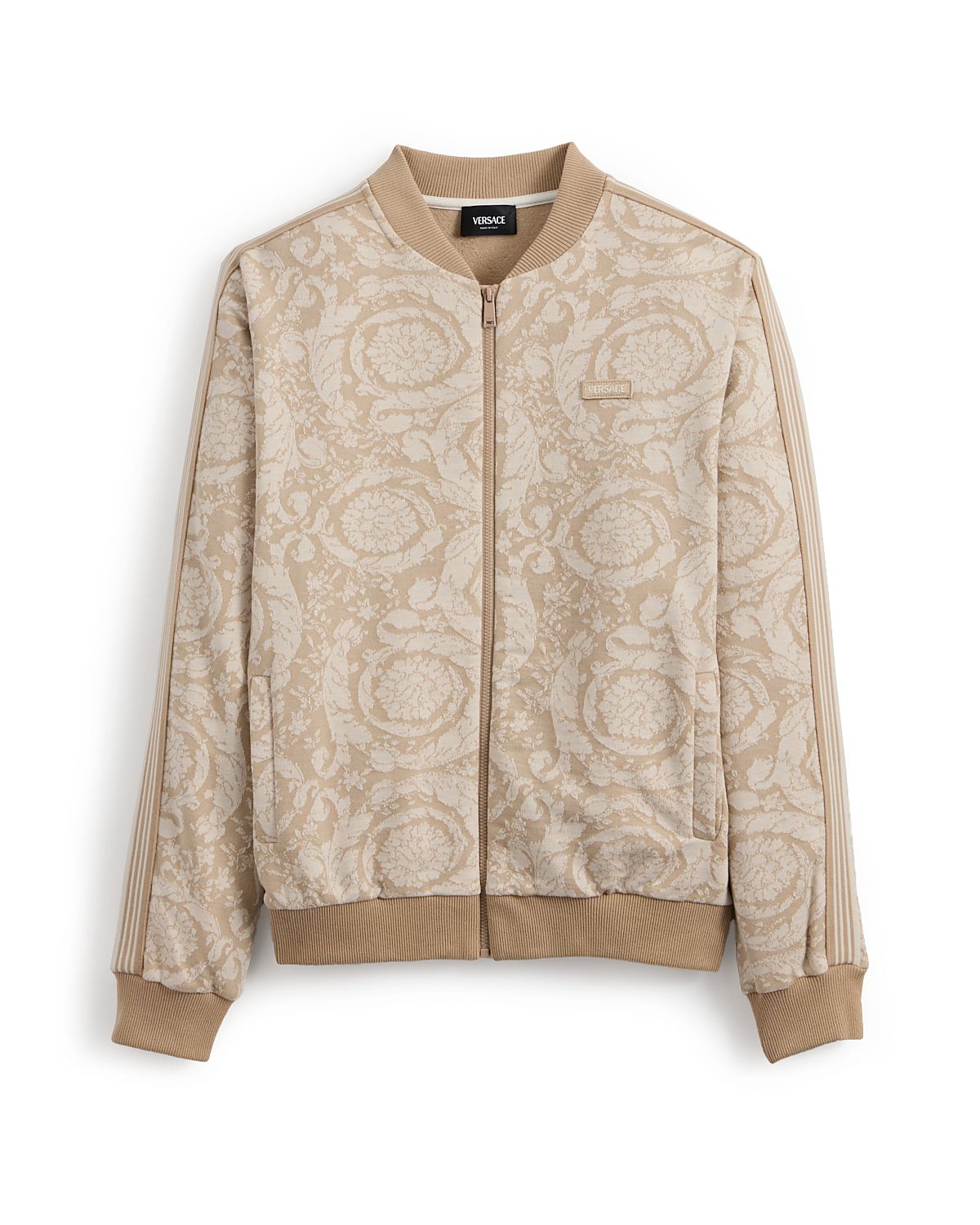 Versace Unisex Barocco Kids Jacquard Fleece Front Zip Sweatshirt - Little Kid, Big Kid
