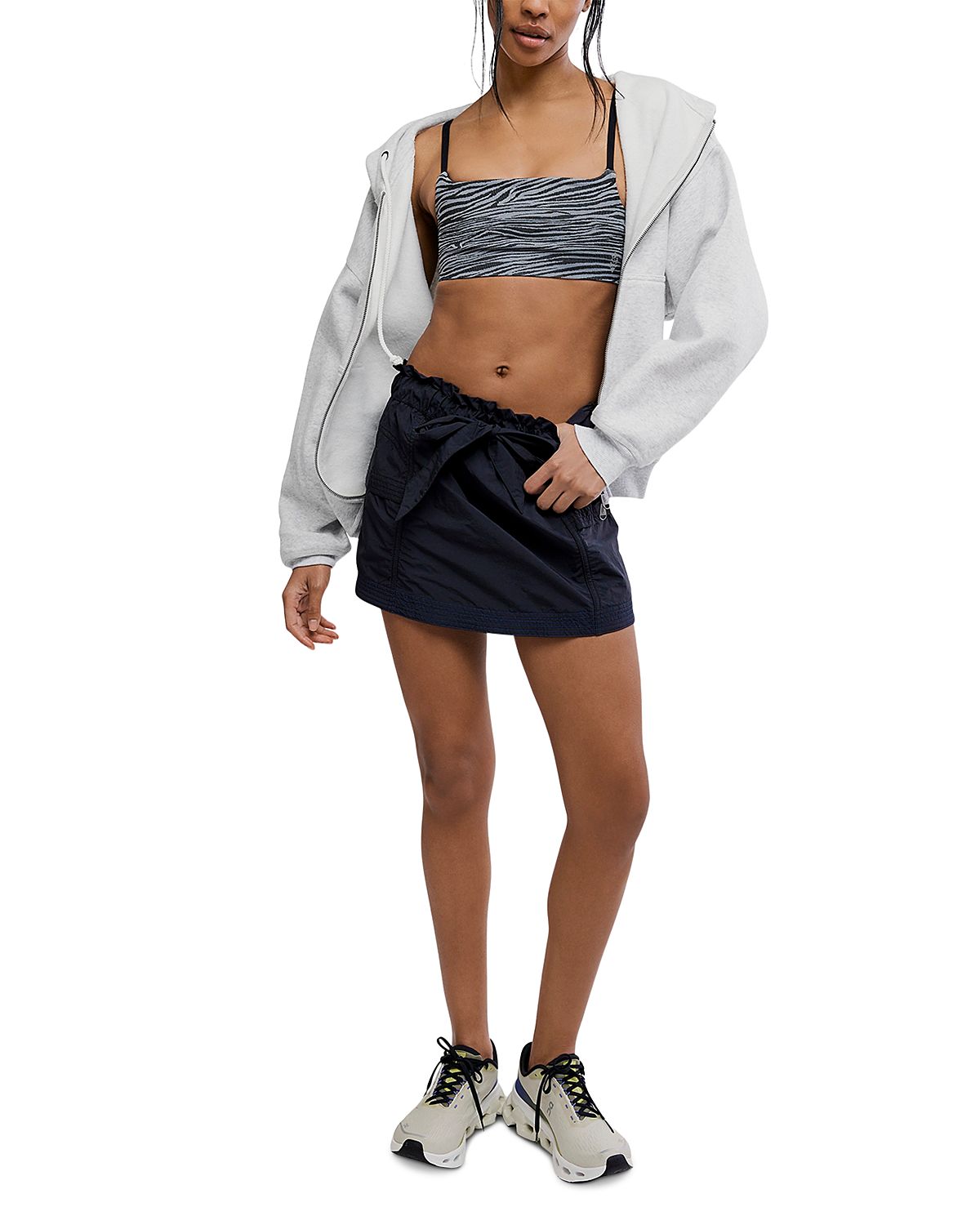 Free People Final Call Zip Up Hooded Sweatshirt