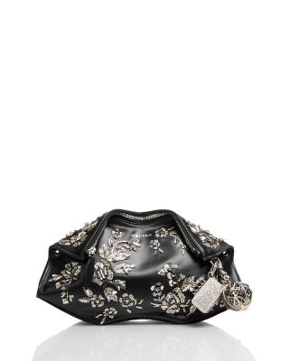 Floral Embroidery Leather Shoulder Bag