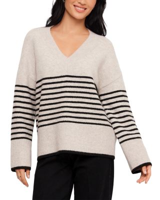 Printed V Neck Sweater