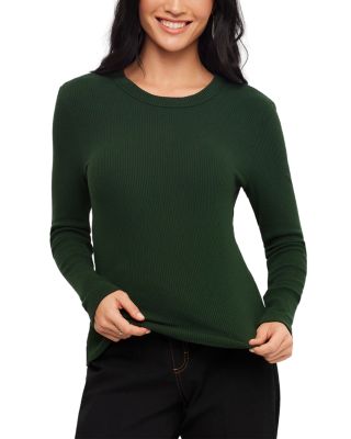 Ribbed Long Sleeve Crewneck Top