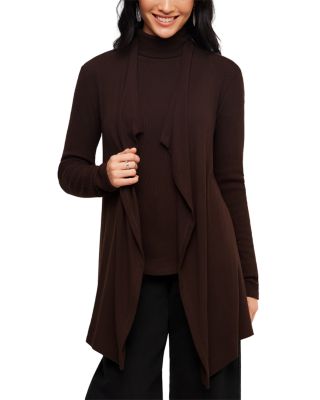 Ribbed Drape Front Cardigan