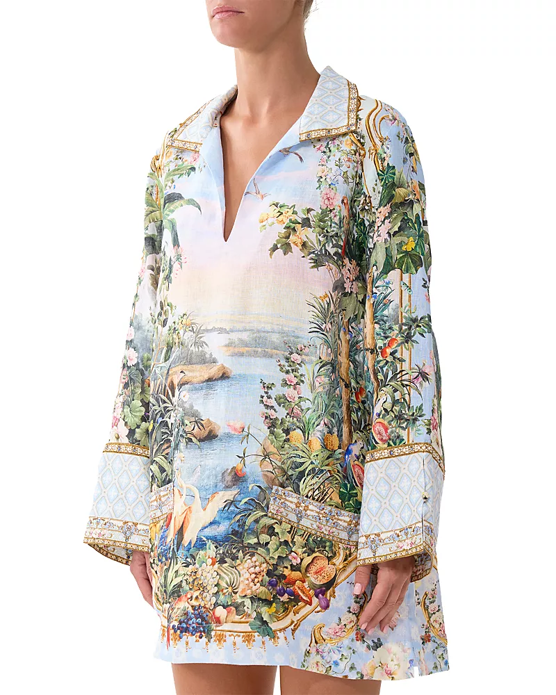Camilla Linen Long Sleeve Tunic Dress