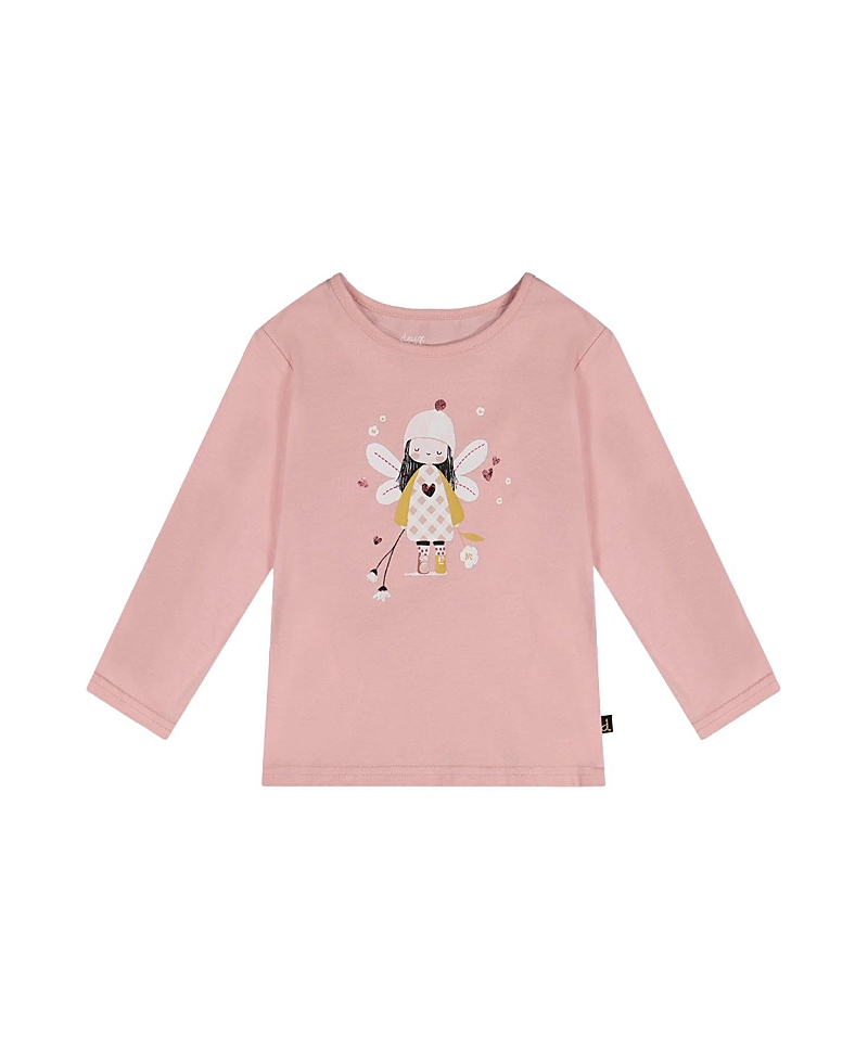 Deux par Deux Girls' Organic Cotton Angel Detail Long Sleeve T-Shirt - Baby