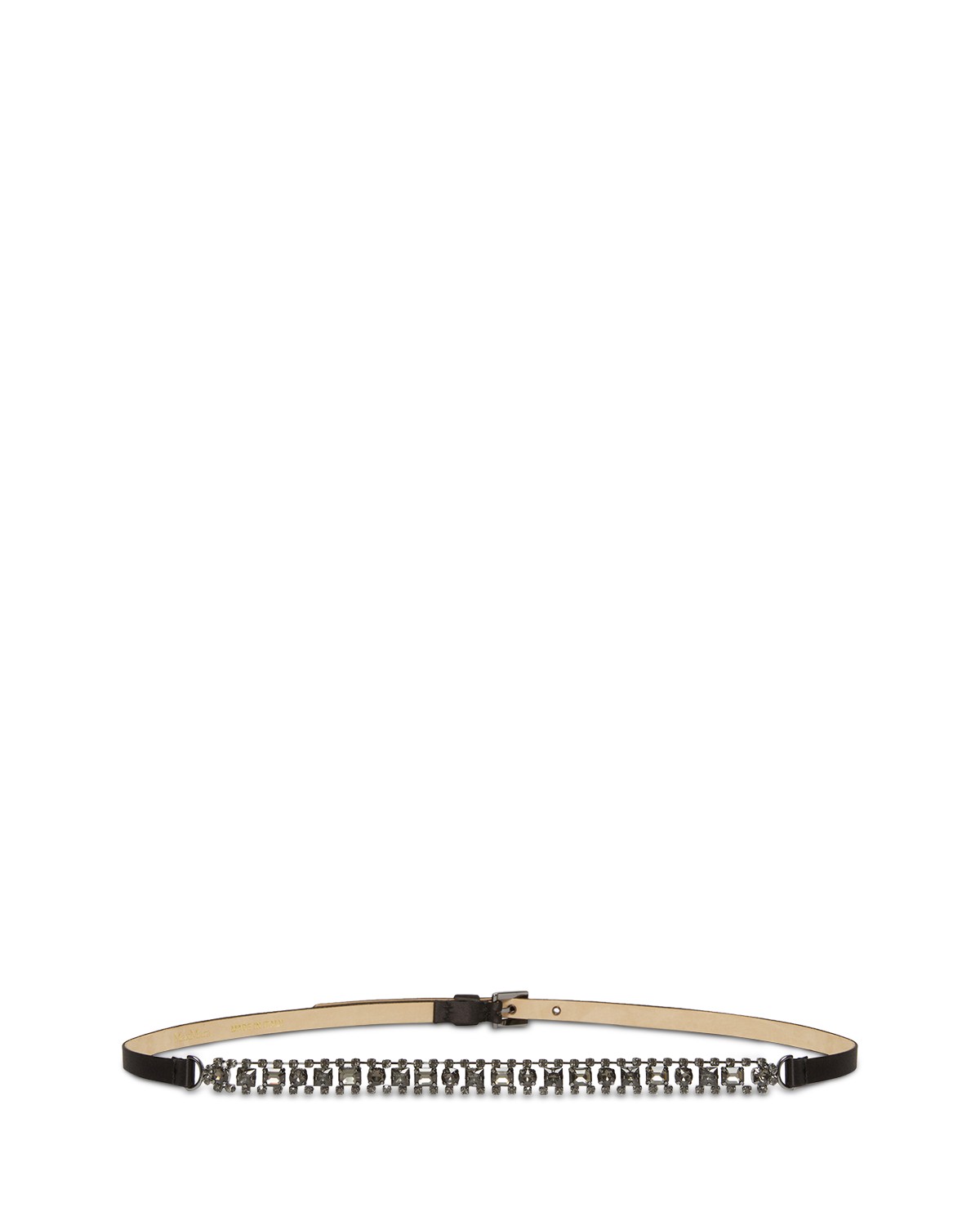Max Mara Women's Crystal Embellished Belt in Black